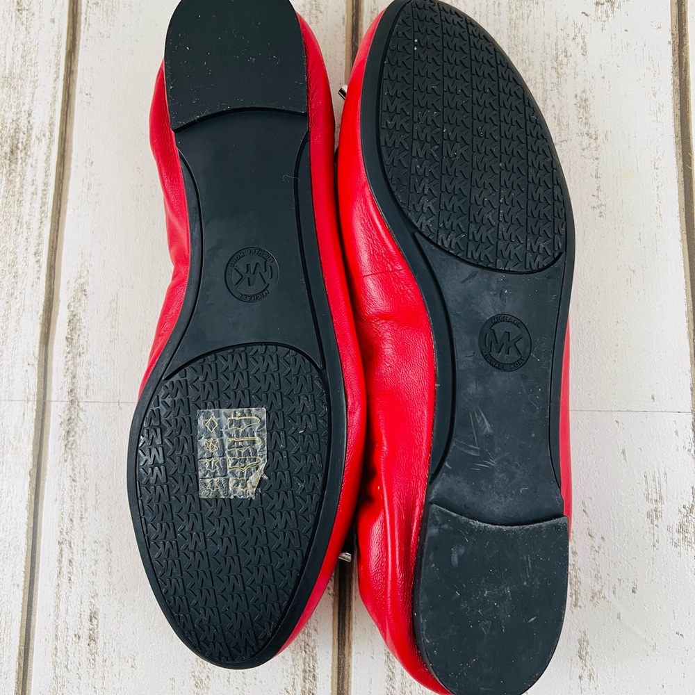 Michael Kors Red Ballet Flats Sz.8 - Picture 7 of 9